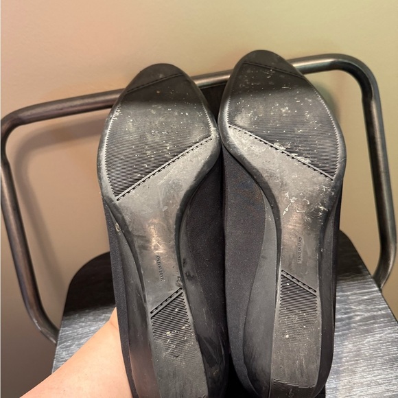 Salvatore Ferragamo Jet Black NELLA Nylon Wedge Loafer Size 10 - Picture 11 of 14